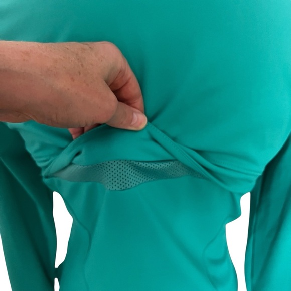 Apana Women's Small Teal Long Sleeve Top 1/4 zip pullover running - Picture 6 of 8